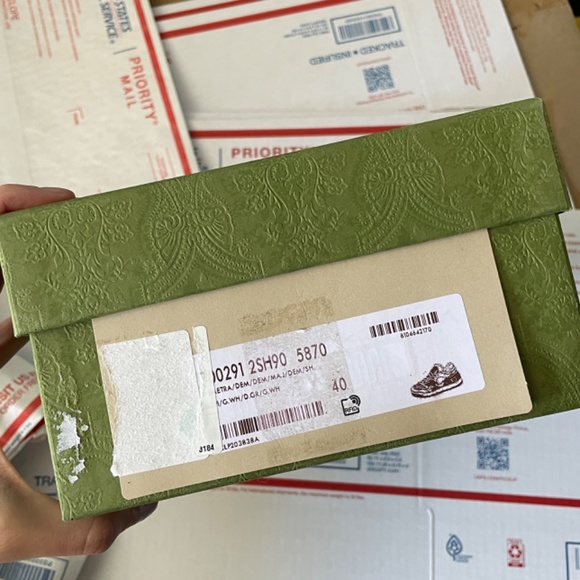 NEW GUCCI Basket Panelled Low-Top Sneaker in Pastel Pink Yellow White Demetra 40 - Picture 5 of 14